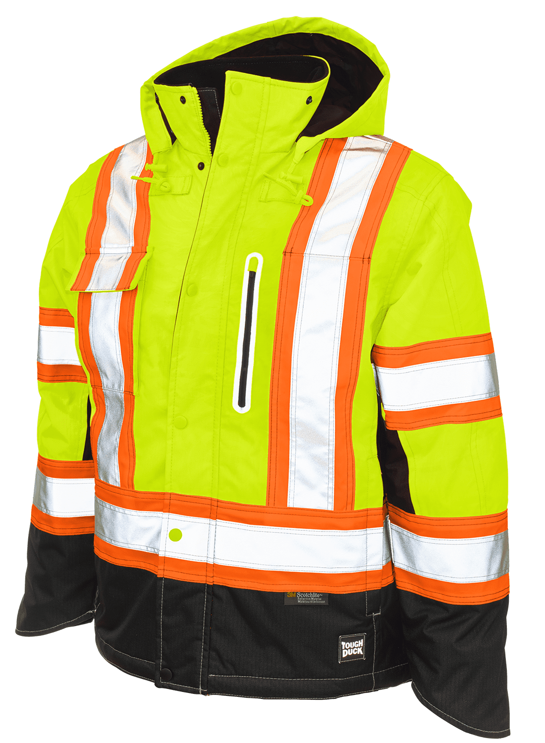 Tough Duck Ripstop Fleece Lined Safety Jacket with Reflective Tape ...